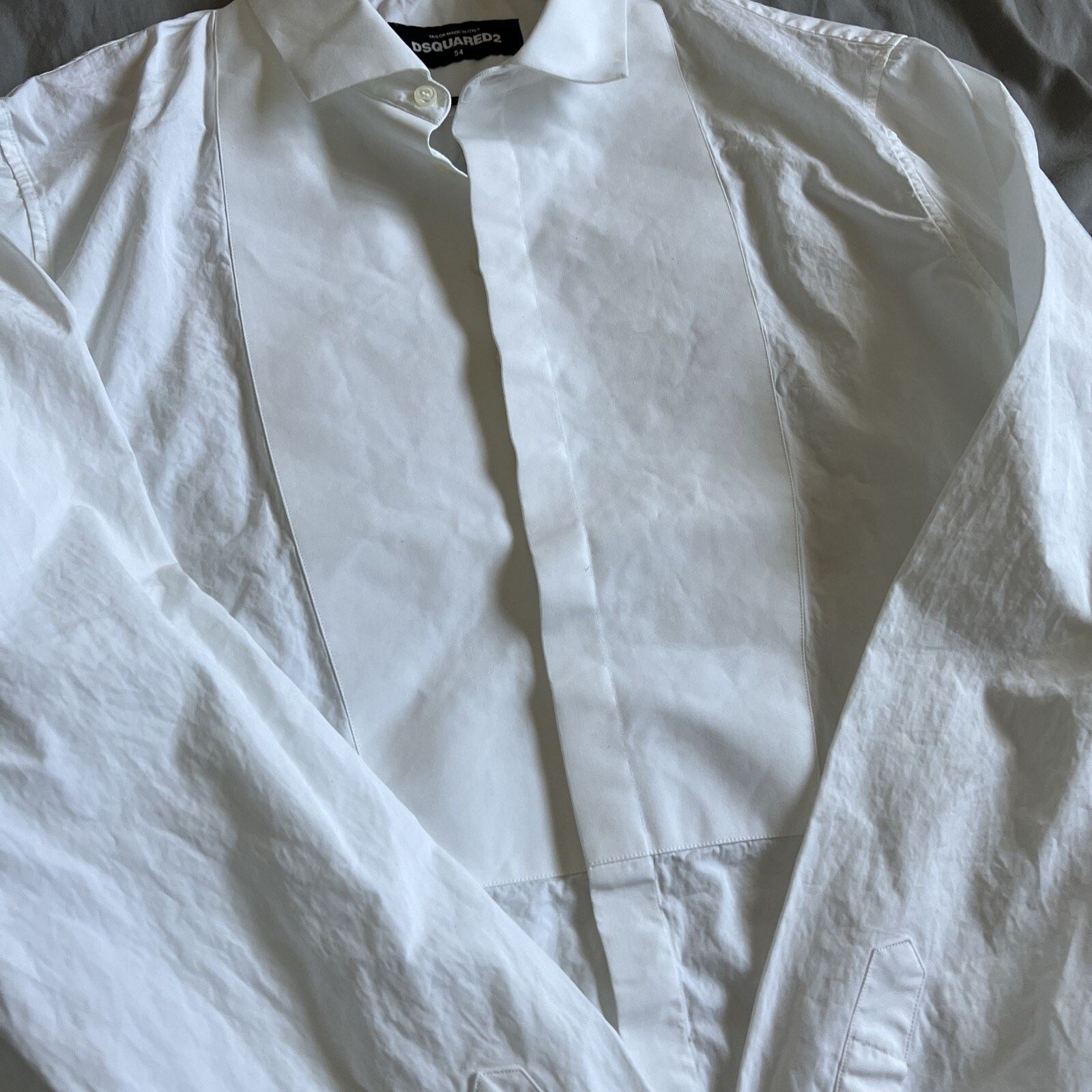 Dsquared2 DSQUARED2 Button-Up Dress Shirt Size 54 White Long Sleeves Size US L / EU 52-54 / 3 - 2 Thumbnail