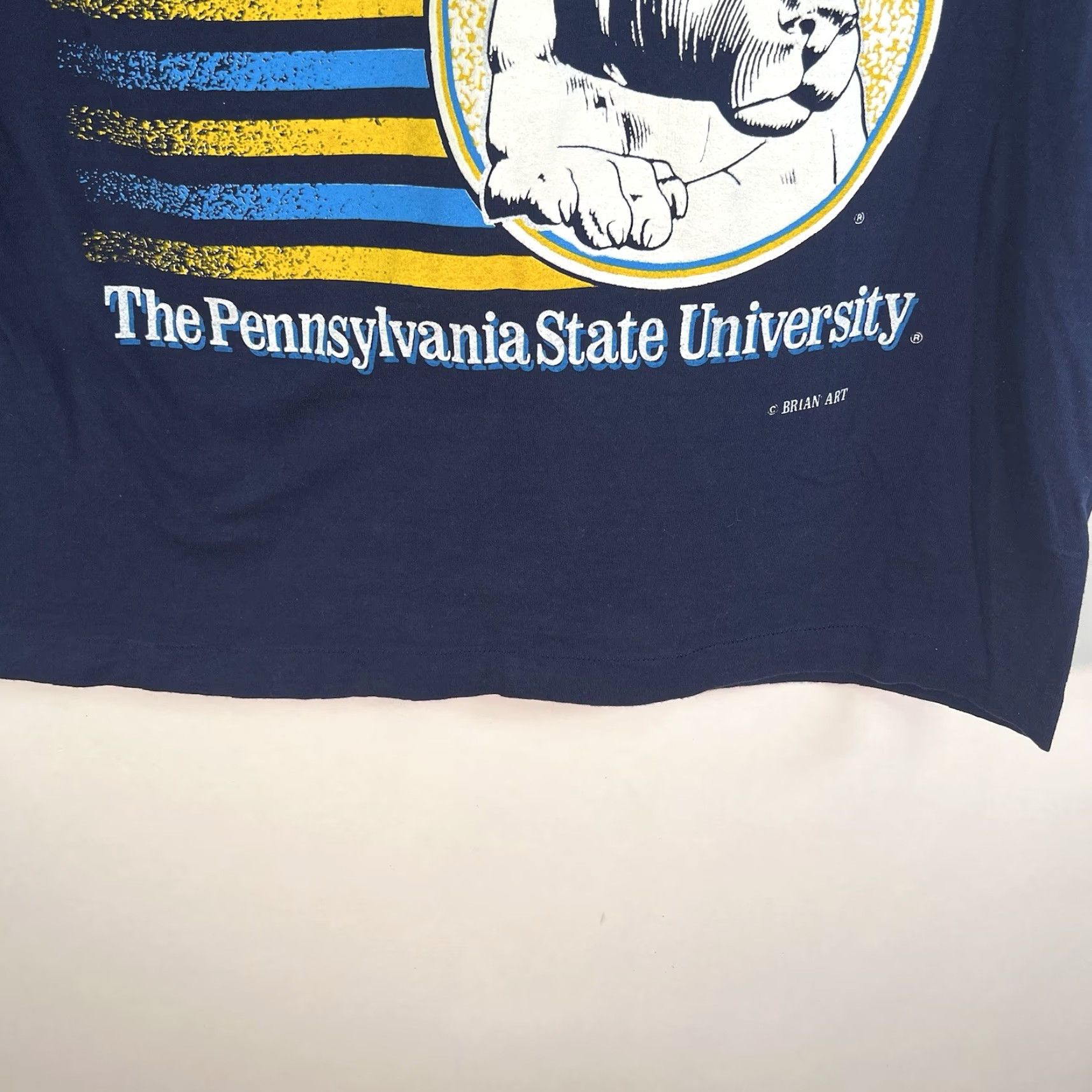 Penn VINTAGE Penn State T-shirt Nittany Lions Raised Letter Crew Neck Blue XL Men’s 90s College Football Graphic Print Short Sleeve USA Size US XL / EU 56 / 4 - 4 Thumbnail