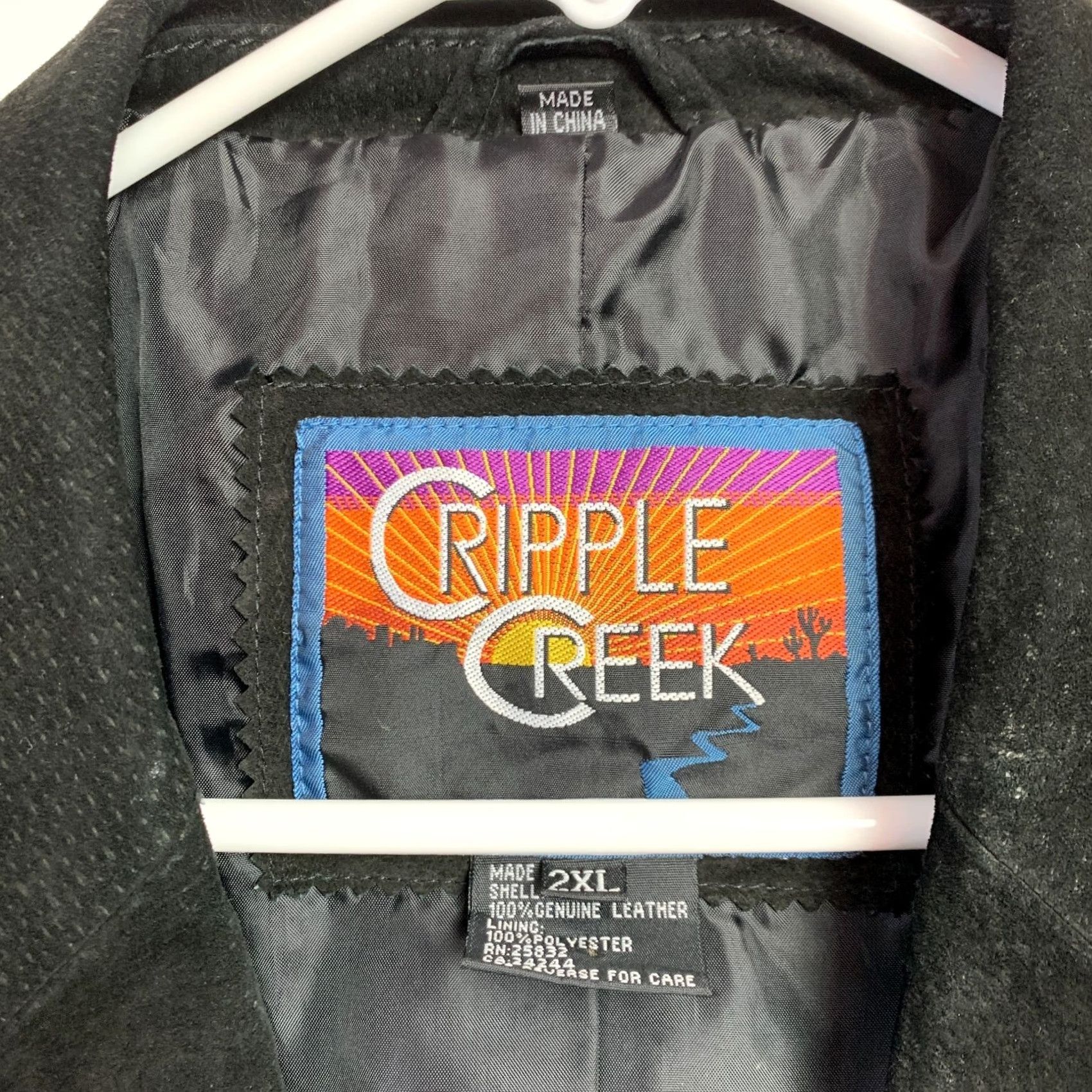 Vintage VINTAGE Cripple Creek Suede Studded Blazer Sport Jacket Mens 2XL Black 1990s Rockabilly Leather Formal Read Flawed Size 48R - 6 Thumbnail