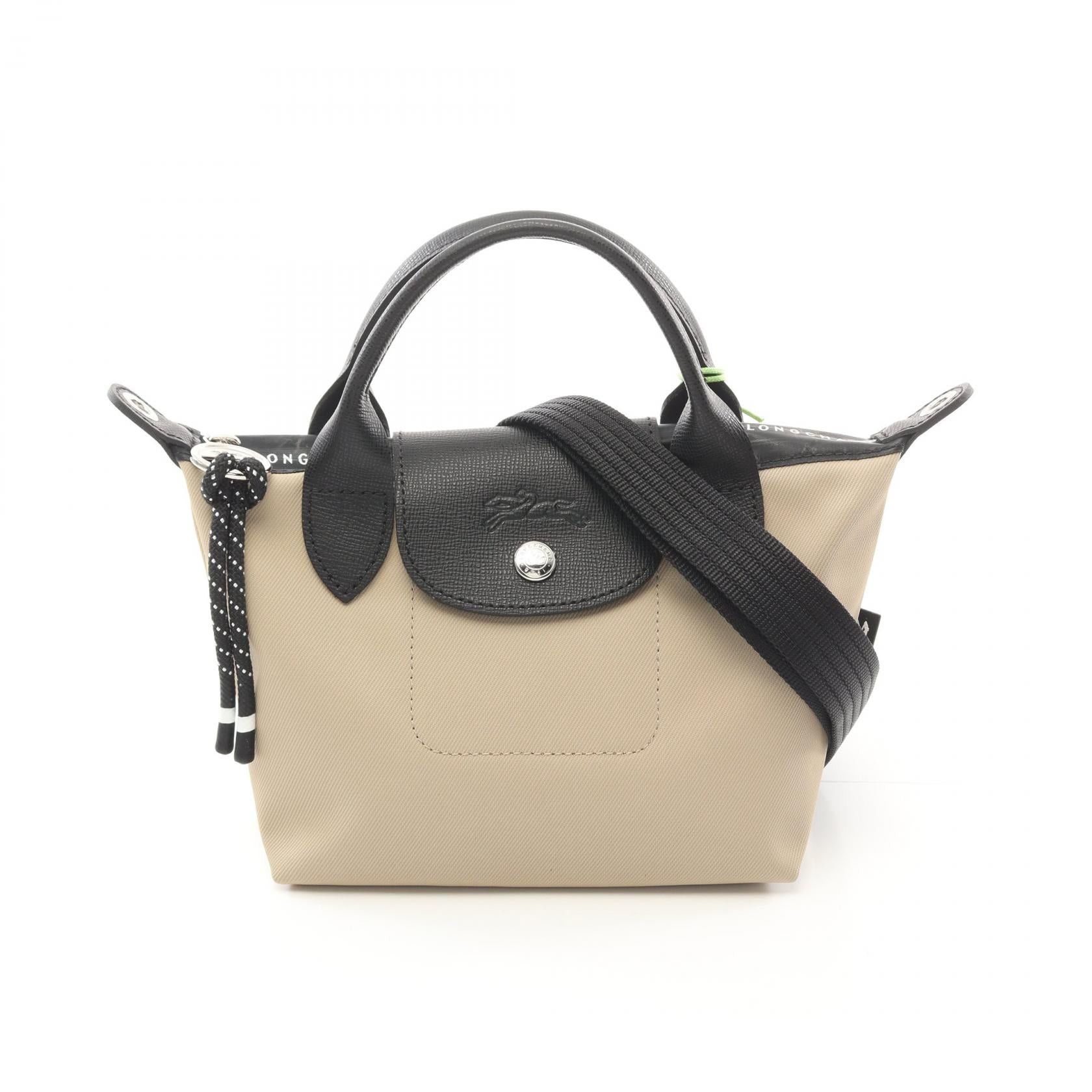 Longchamp Longchamp Le Preage Energy Xs Handbag Canvas Leather Beige Black Size ONE SIZE - 1 Thumbnail