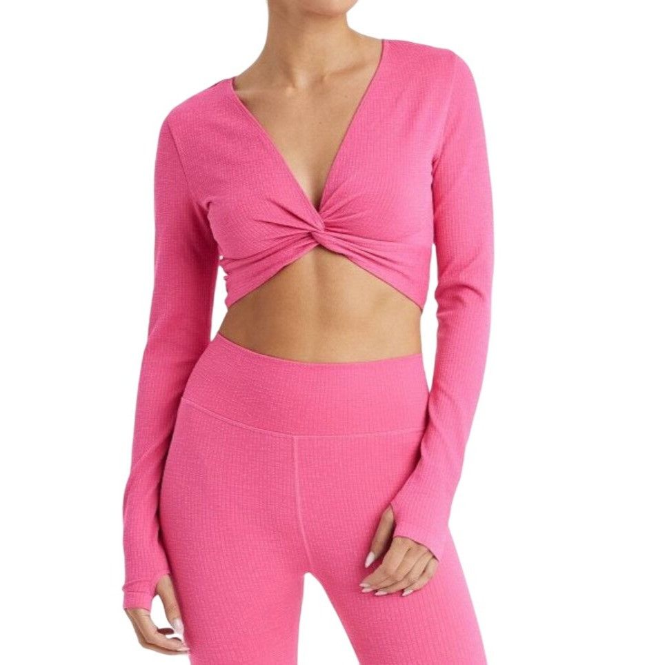 Other JoyLab - Women's Long Sleeve Crop Top - Pink - XXL Size XXL / US 16-18 / IT 52-54 - 1 Thumbnail