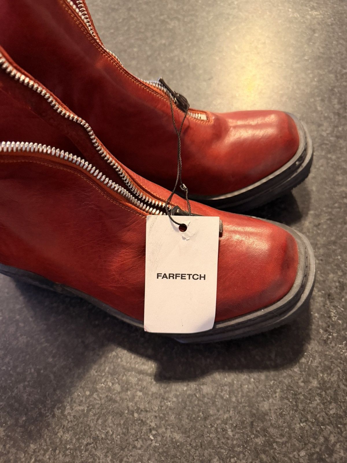 Guidi Guidi Front Zip Leather Boots – Red – Size 41 – New With Tag Size US 8 / EU 41 - 4 Thumbnail
