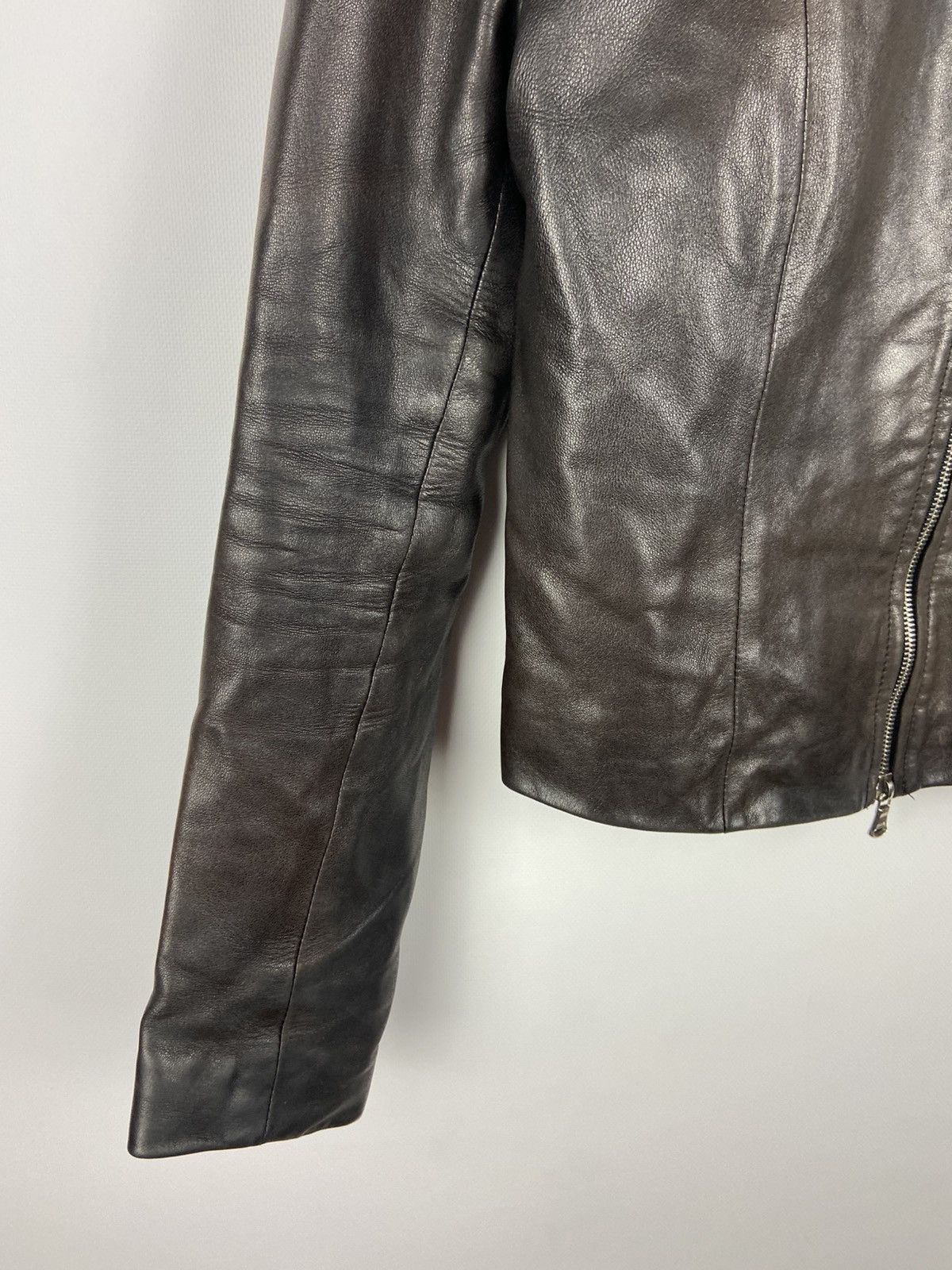 Other Vintage Vent Couvert Women’s Leather Biker Belted Jacket Size XS / US 0-2 / IT 36-38 - 6 Thumbnail