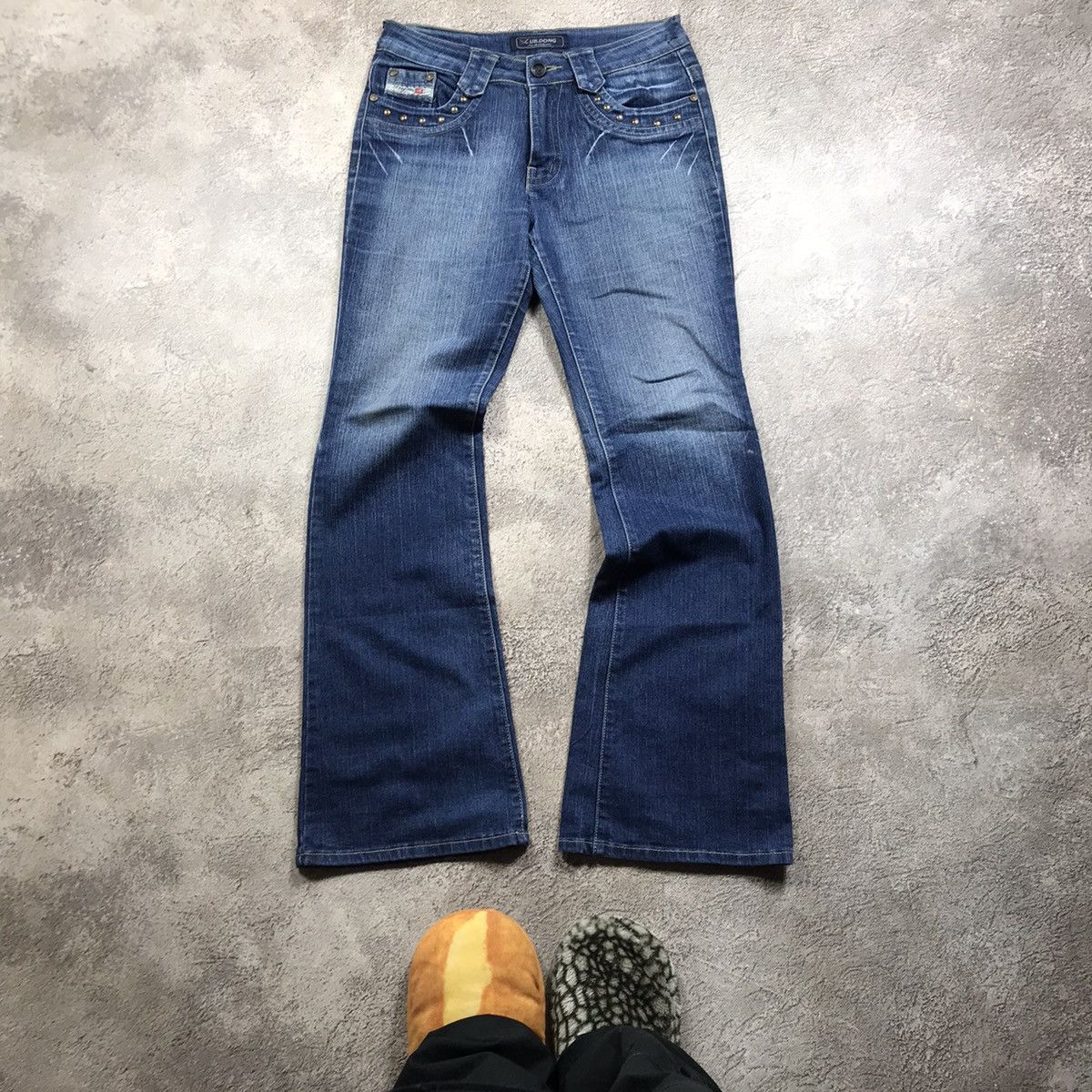 Vintage Vintage 90s Faded Distressed Baggy Wide Leg Jeans Grunge 29 Size 29" - 2 Thumbnail
