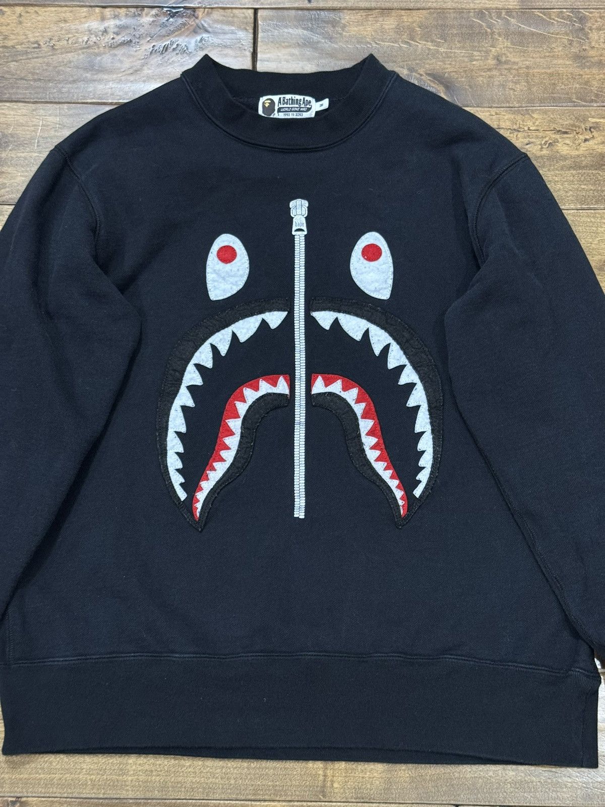 Bape BAPE Patched Shark Crewneck 'Black' FW21 Size US M / EU 48-50 / 2 - 2 Thumbnail