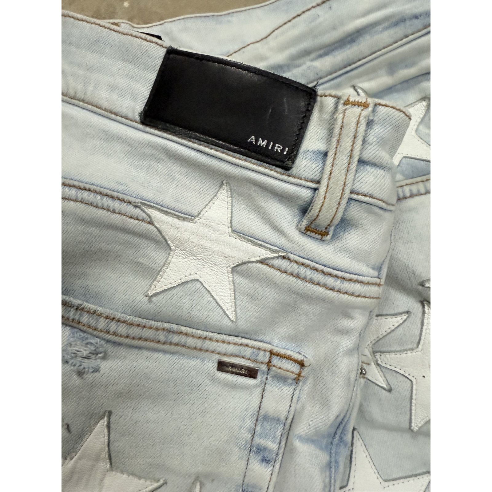 Amiri Amiri Chemist Jeans Light Wash White Stars Used 34 Size US 34 / EU 50 - 3 Thumbnail