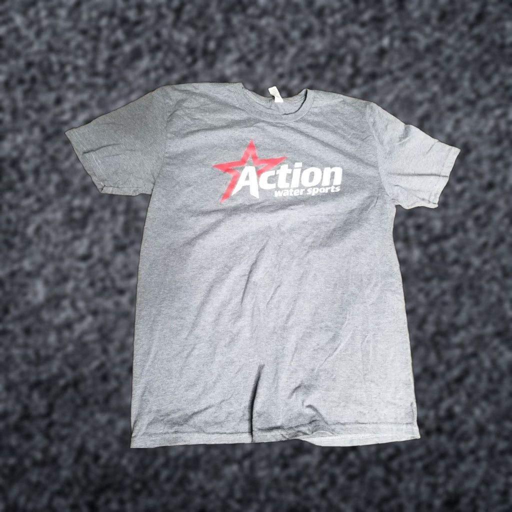 Next Level Next Level Mens L T Shirt Action Watersports Promo Double-Sided Graphic Tee Short Sleeve Crew Neck Grey 100% Cotton Size US L / EU 52-54 / 3 - 1 Thumbnail