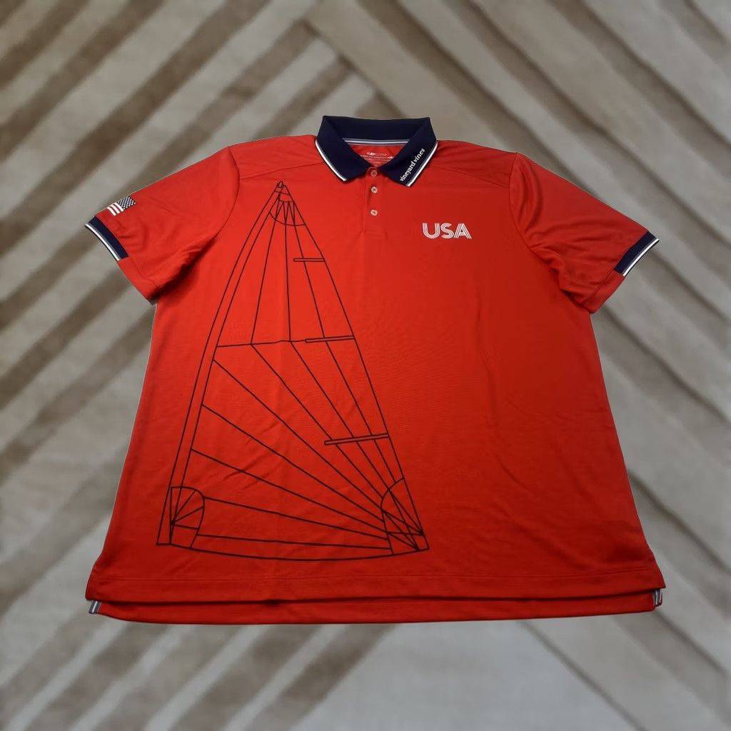 Vineyard Vines Vineyard Vines Polo Shirt Men's XL Red USA Short Sleeve Sail Performance Sankaty Polo Shirt USA Size US XL / EU 56 / 4 - 1 Thumbnail