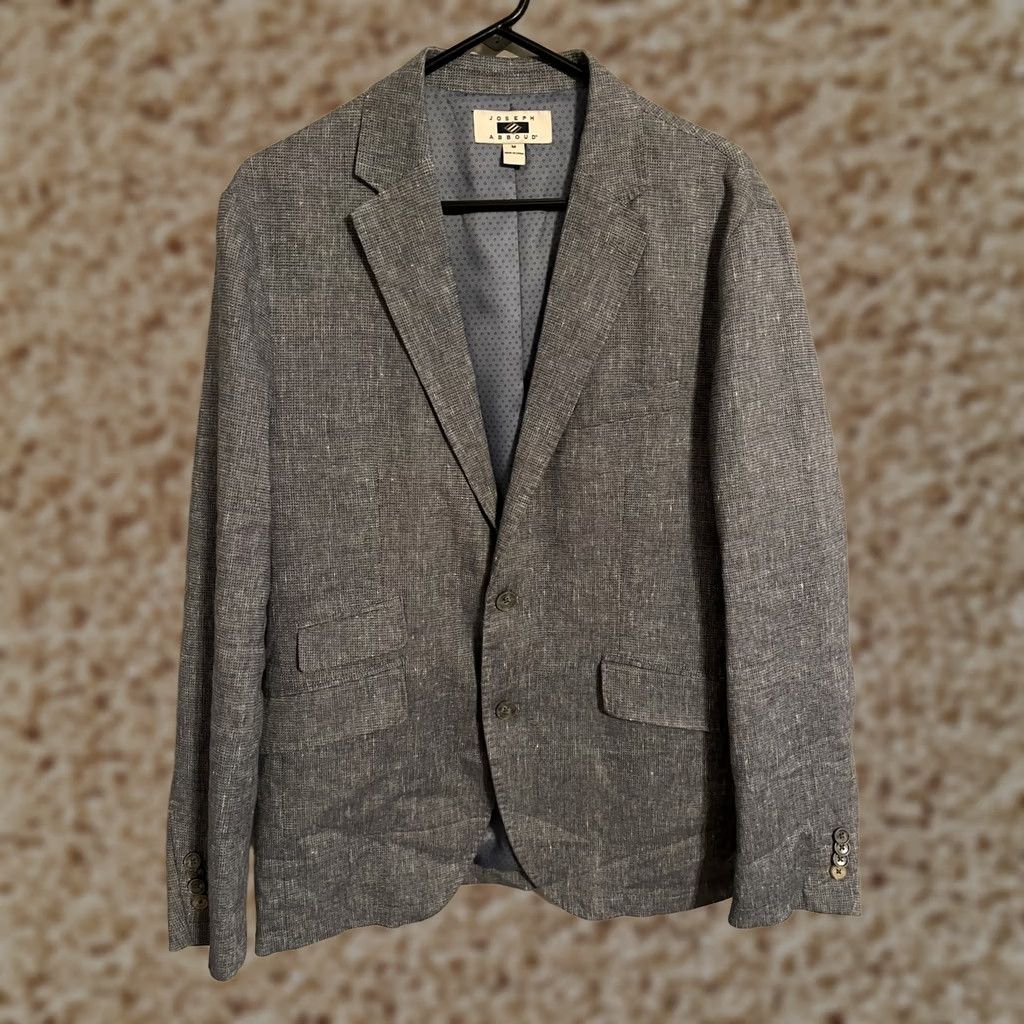Joseph Abboud Joseph Abboud Blazer Jacket Sport Coat Gray/Blue Linen Cotton Mens Medium Size 40R - 1 Thumbnail