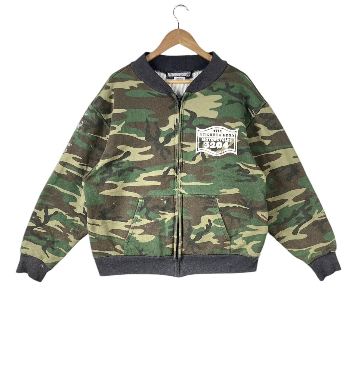 Japanese Brand × Neighborhood Neighborhood Technical Apparel 3204 NBHD Army Bomber Sweater Size US L / EU 52-54 / 3 - 3 Thumbnail