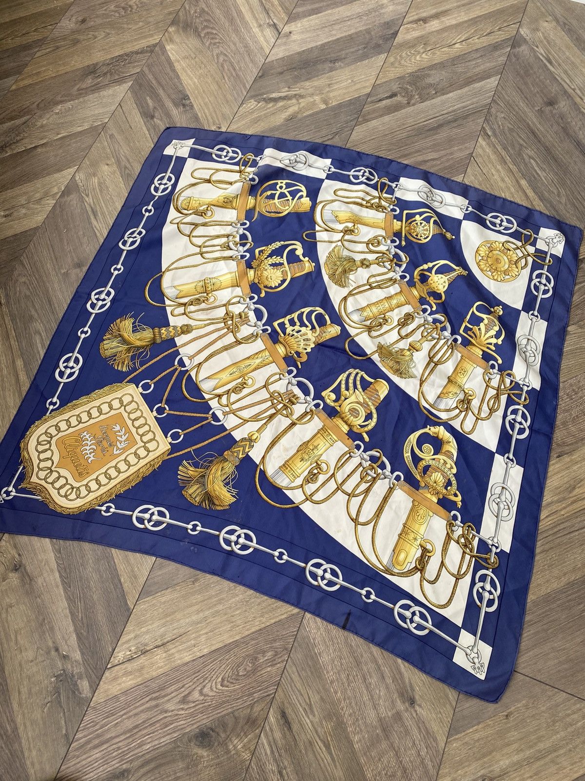 Hermes Vintage HERMES Carre 90 Cliquetis Scarf Blue Size ONE SIZE - 4 Thumbnail