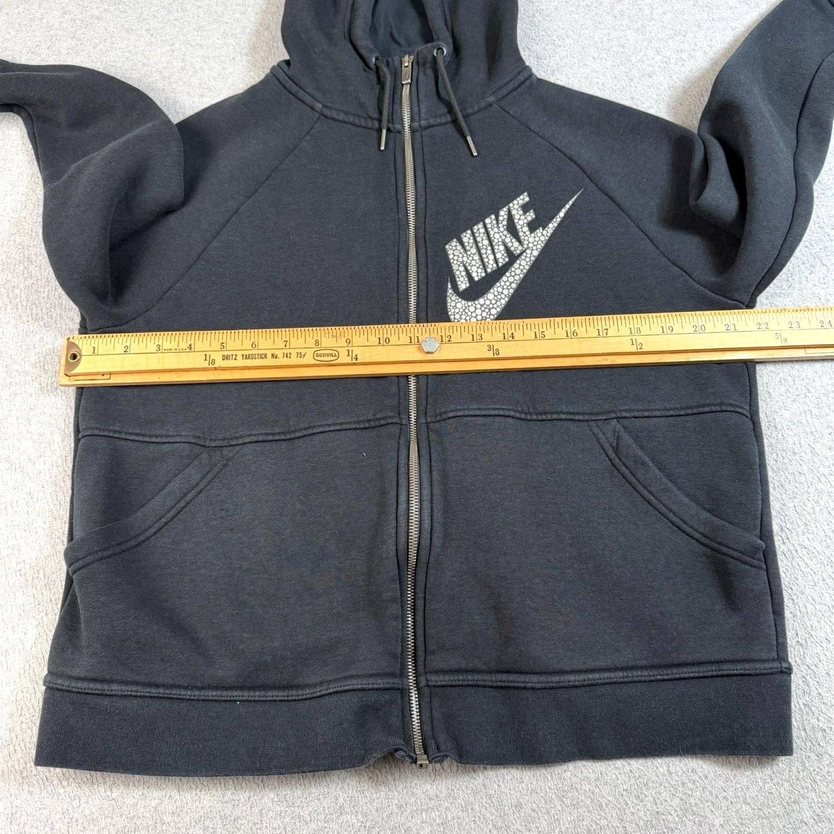 Nike Nike Hoodie XL Black Full Zip Fleece Sweatshirt Swoosh Logo Mens Size XL / US 12-14 / IT 48-50 - 7 Thumbnail