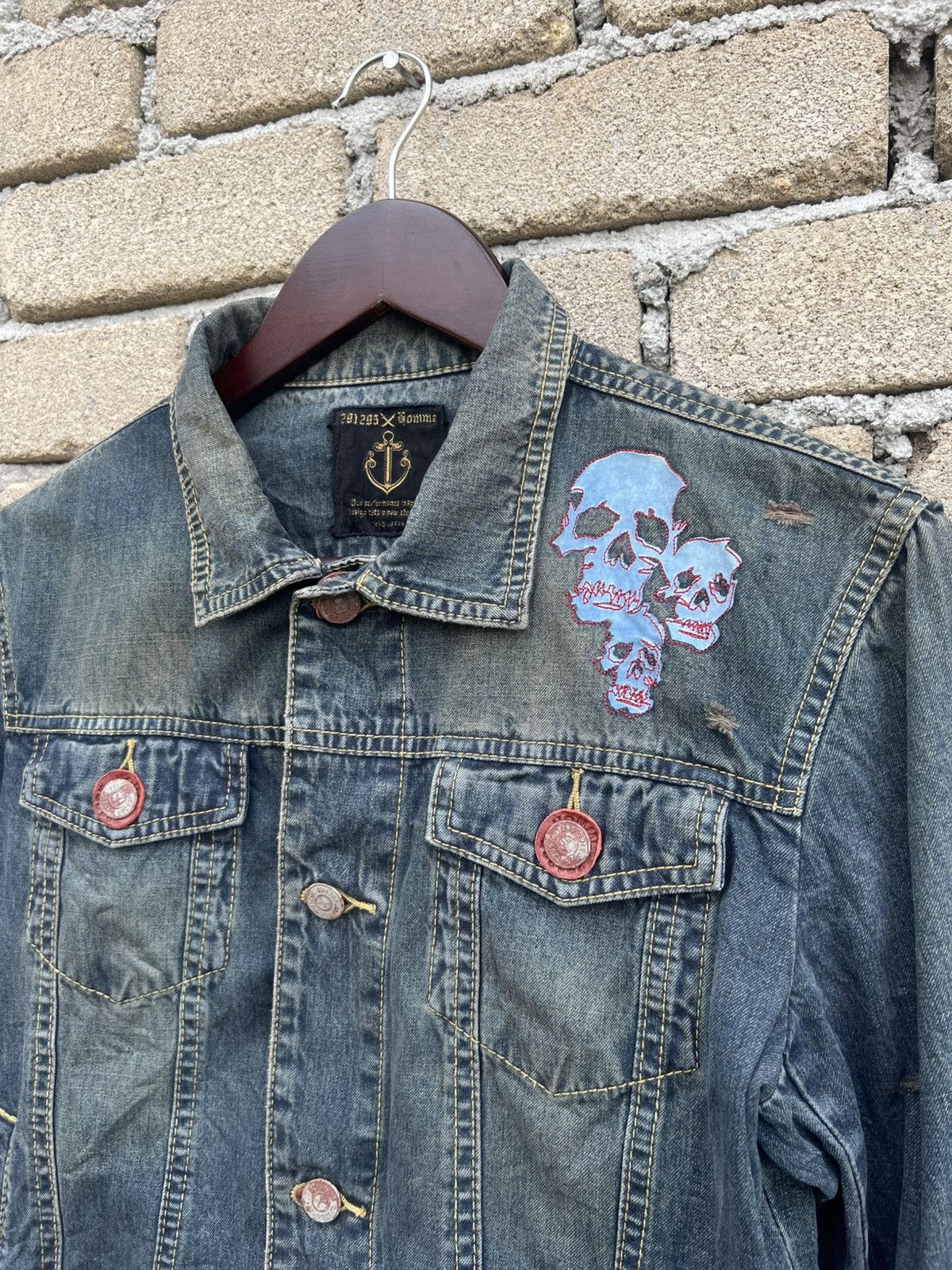 291295=Homme 291295 Homme Skull Denim Jacket Size US S / EU 44-46 / 1 - 7 Thumbnail