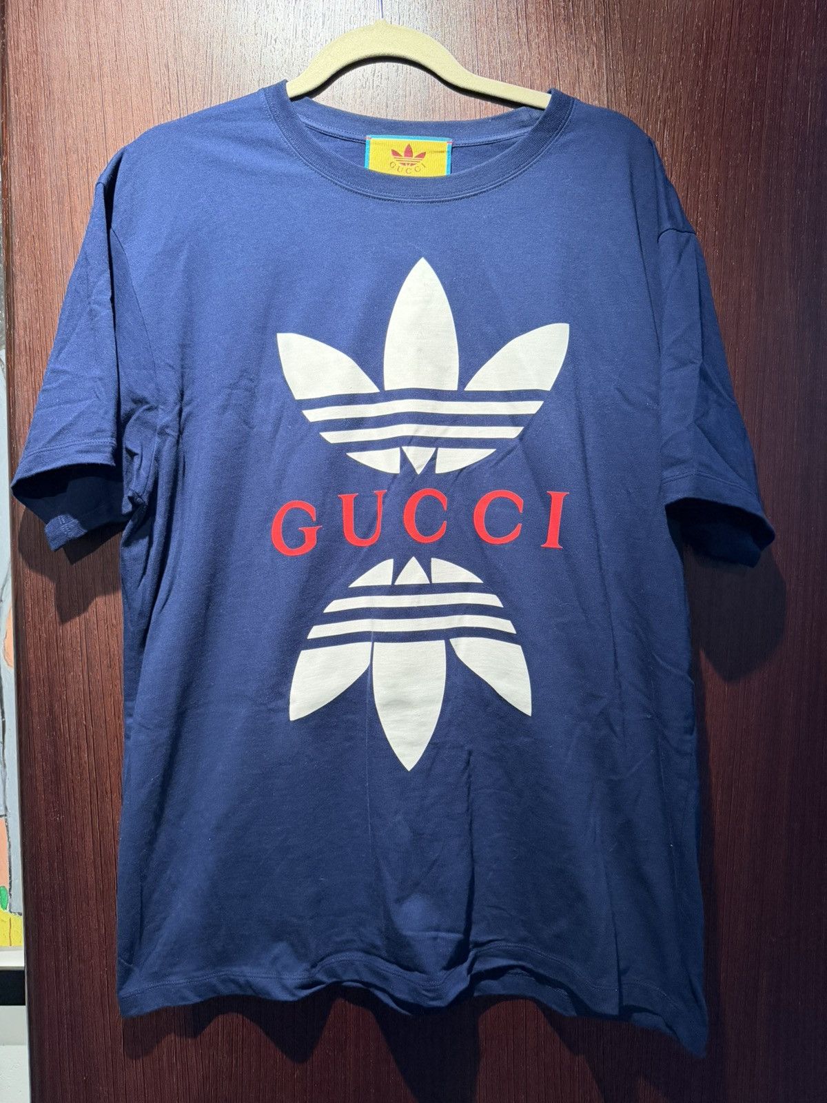 Adidas × Gucci Gucci x Adidas T-Shirt Blue - Size Large Size US L / EU 52-54 / 3 - 1 Thumbnail