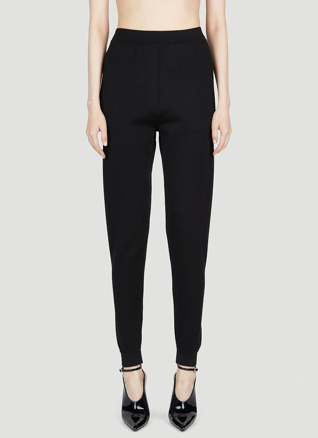 Saint Laurent Paris o1b1hav110125 740463 Sweatpants in Wool in Black Size 26" / US 2 / IT 38 - 1 Thumbnail