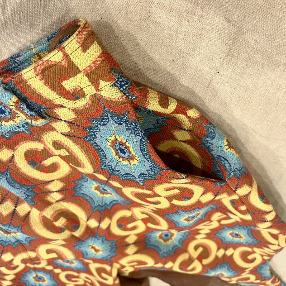 Gucci $2950 Gucci Psychedelic GG Logo With Leather Detail Trousers Size 26" / US 2 / IT 38 - 7 Thumbnail
