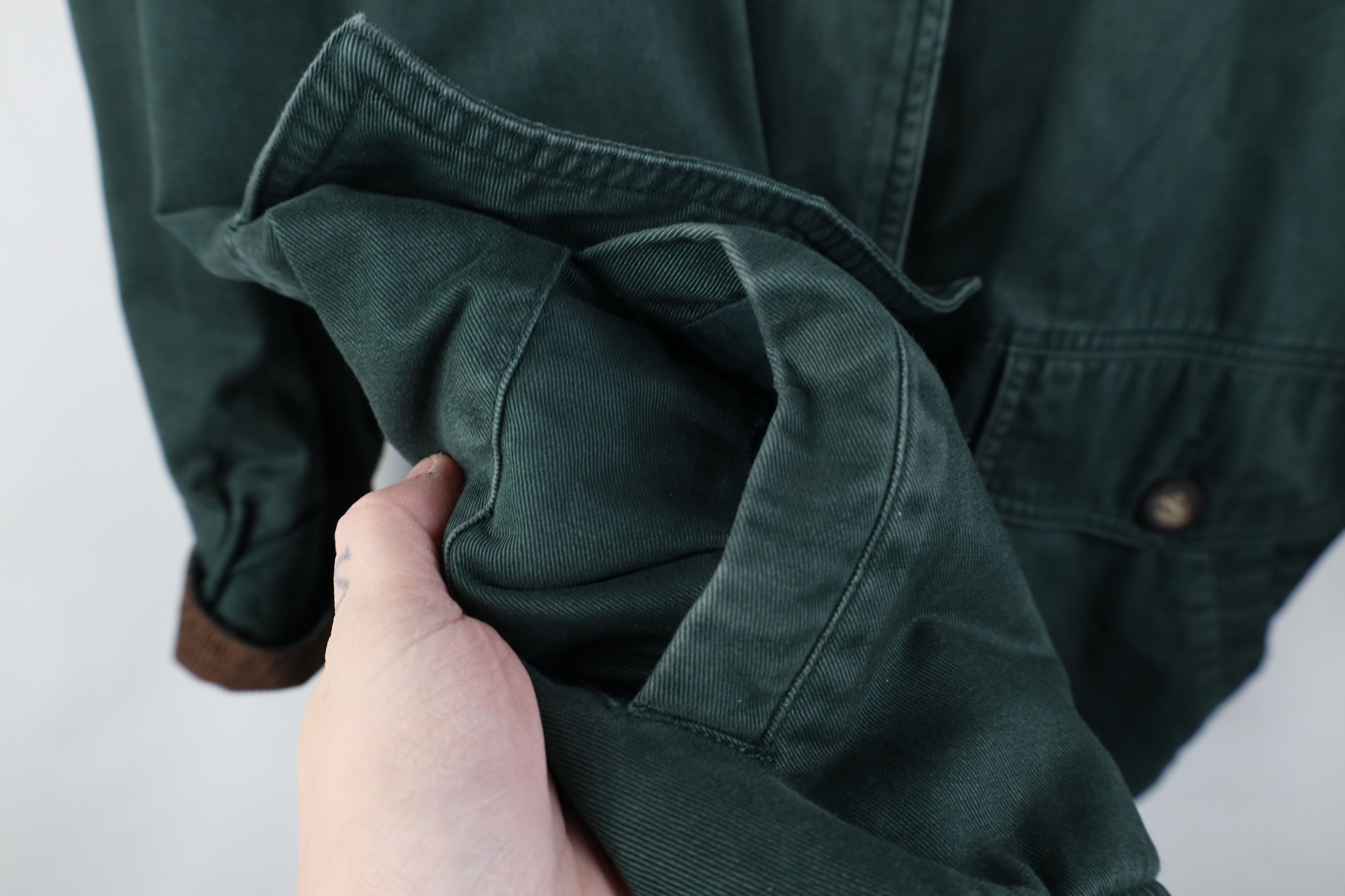 Vintage Vintage 90s Streetwear Flannel Lined Chore Barn Jacket Green Size L / US 10 / IT 46 - 6 Thumbnail