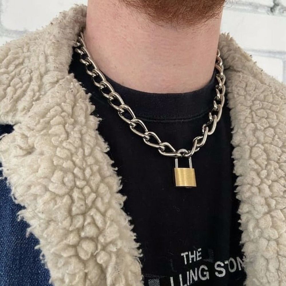 Other Exaggerated Thick Chain Lock Necklace Size ONE SIZE - 1 Preview