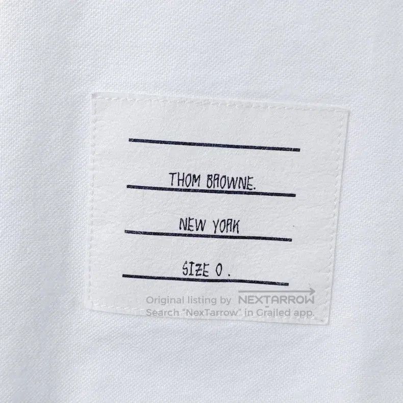 Thom Browne Thom Browne White classic four-bar cotton shirt with a tur Size US XS / EU 42 / 0 - 6 Thumbnail