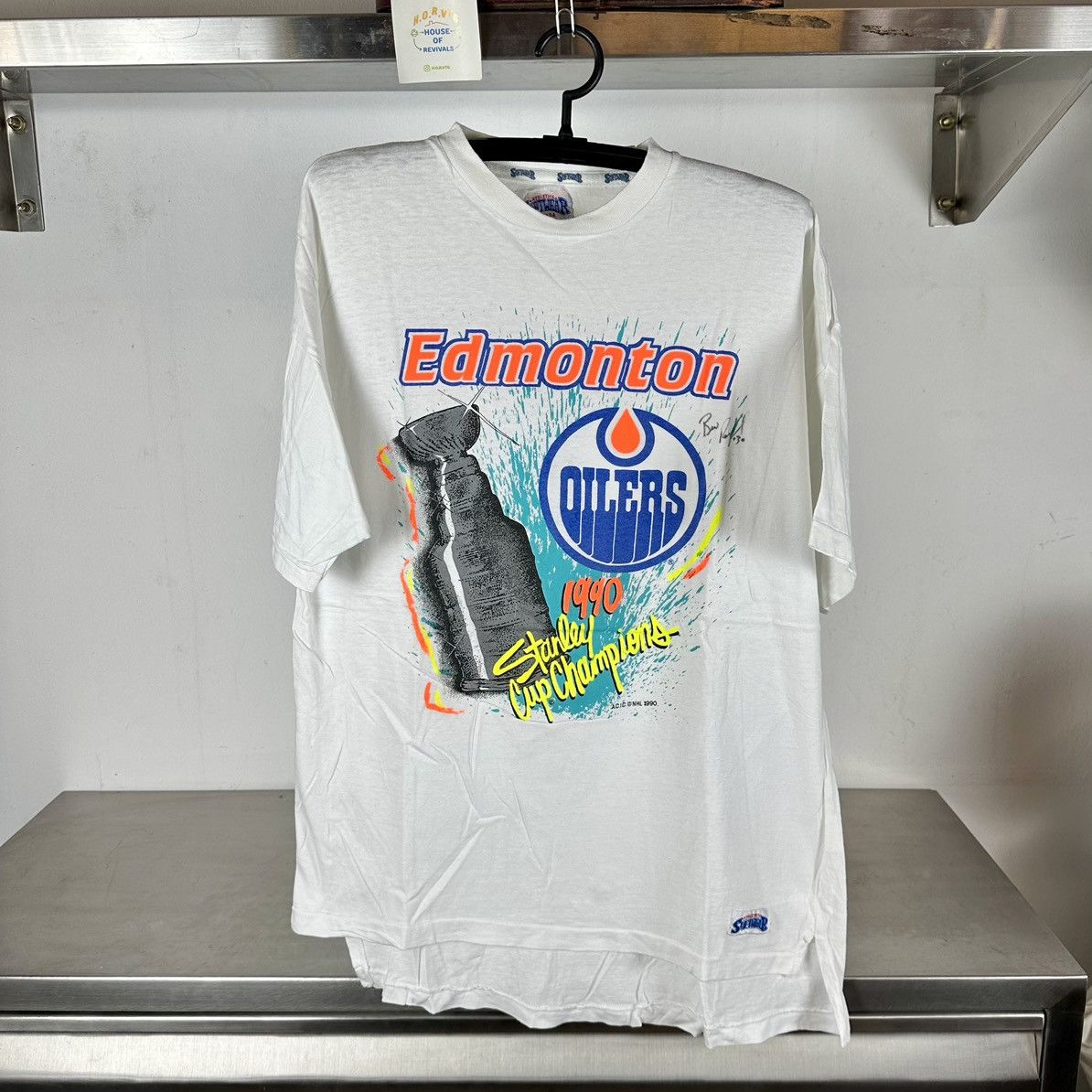 NHL Vintage 1990 Edmonton Oilers Champions NHL Large T-shirt Size US L / EU 52-54 / 3 - 1 Thumbnail