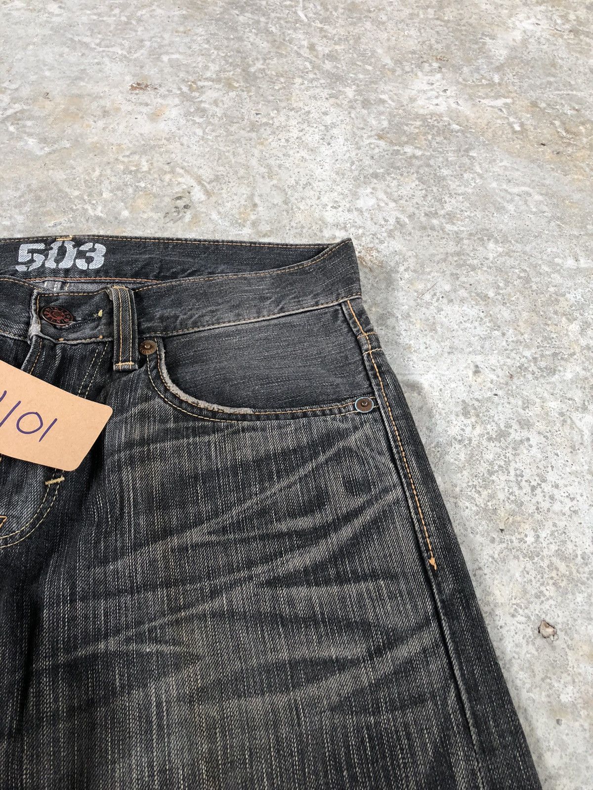 If Six Was Nine Edwin 503 Blue Trip Distressed Jeans Size US 32 / EU 48 - 15 Thumbnail
