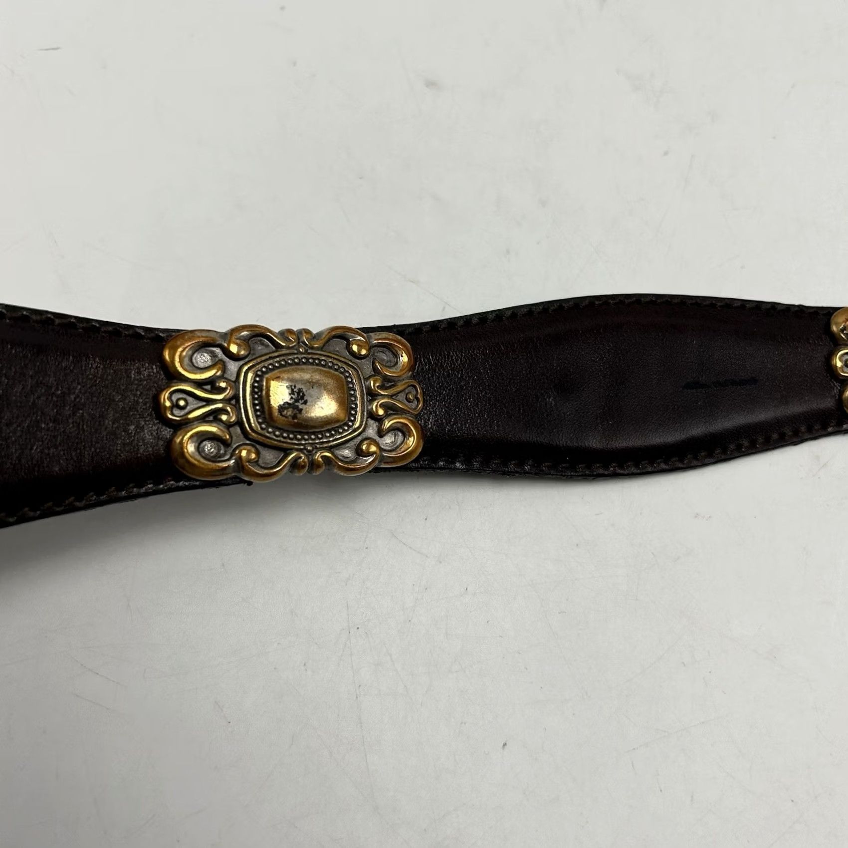Fossil Vintage Fossil Belt Womens Medium Brown Leather 1996 Copper Tone 90s Y2K Read Size ONE SIZE - 5 Thumbnail