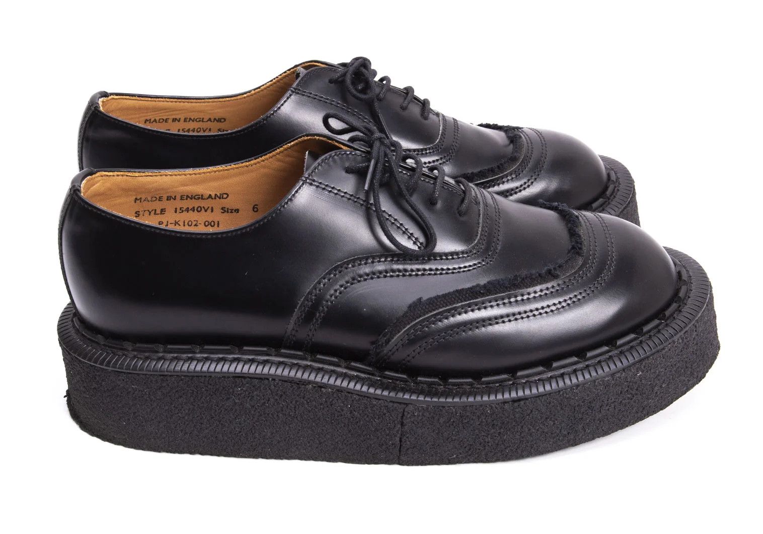 Comme des Garcons Homme Plus Layered Design Leather Oxford Shoes in Black Size 6 Size US 6 / EU 39 - 6 Thumbnail