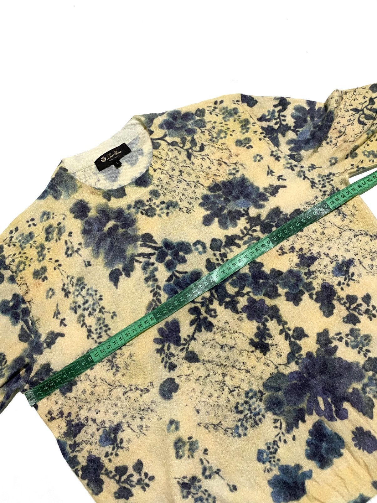 Loro Piana LORO PIANA BLUE EYES FLORAL CASHMERE SILK SWEATERS Size L / US 10 / IT 46 - 16 Thumbnail