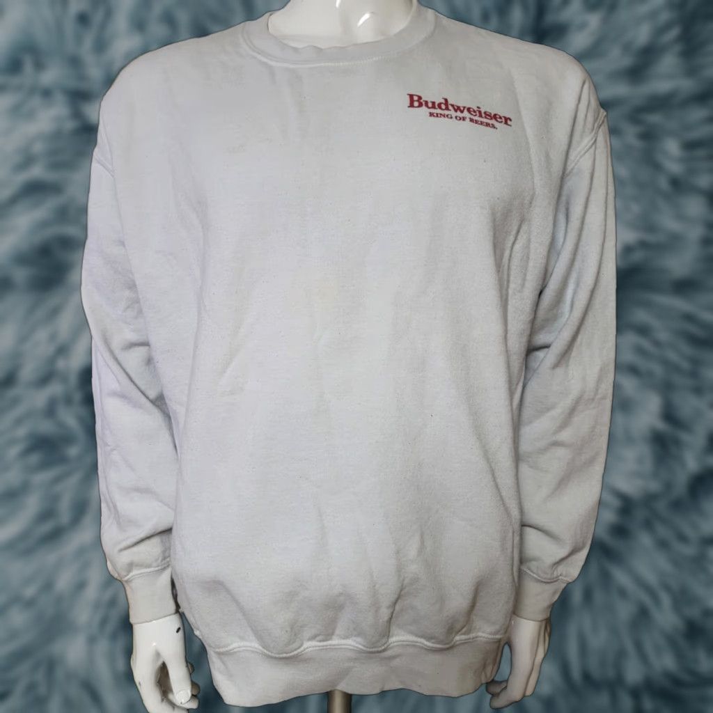 Budweiser VINTAGE Budweiser Crewneck Sweatshirt Large Shirt Unisex Adults L White Budweiser Beer Retro USA Eagle 90s Size US L / EU 52-54 / 3 - 1 Thumbnail