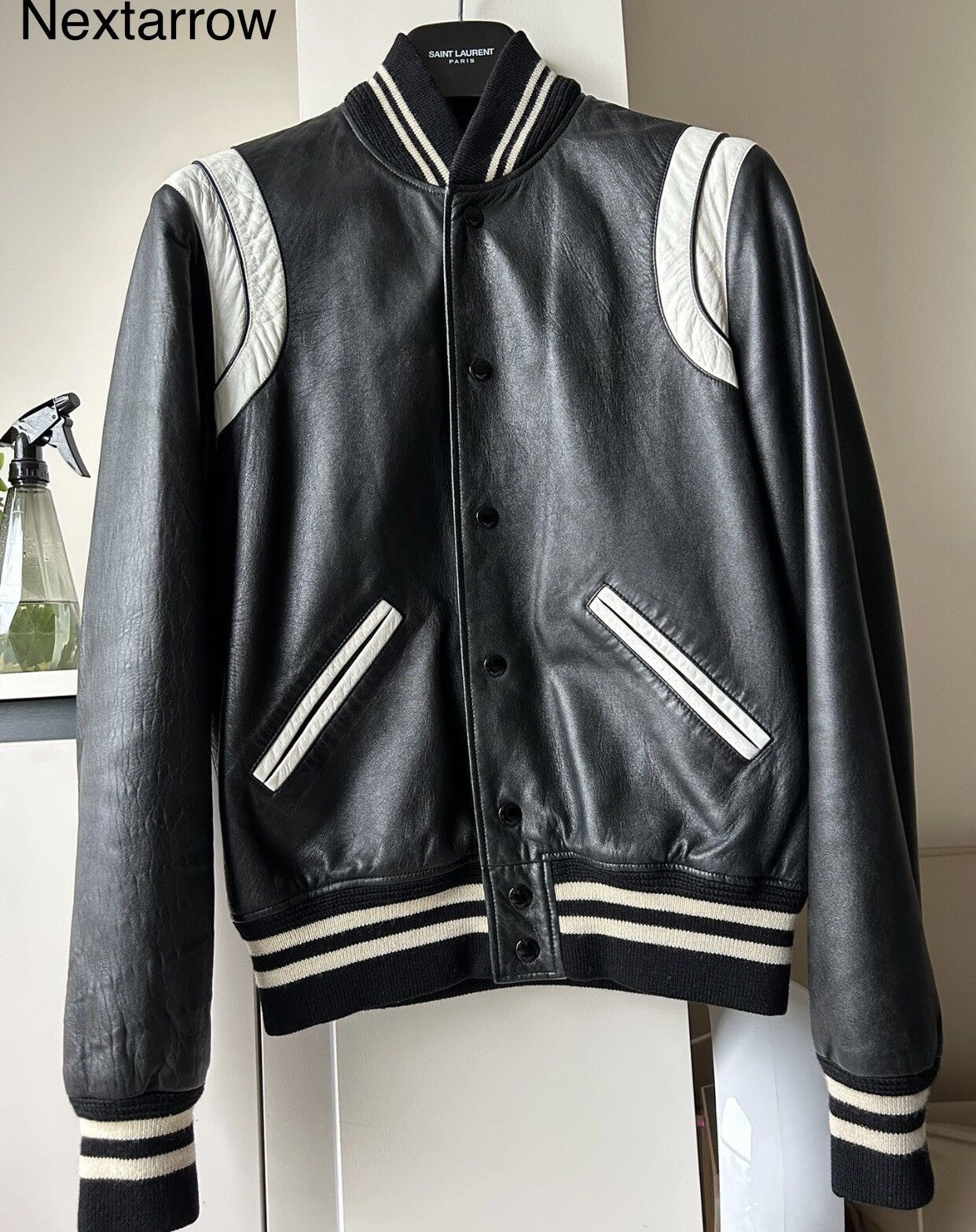 Saint Laurent Paris Saint Laurent 16fw full leather black baseball jacket Size US M / EU 48-50 / 2 - 1 Thumbnail