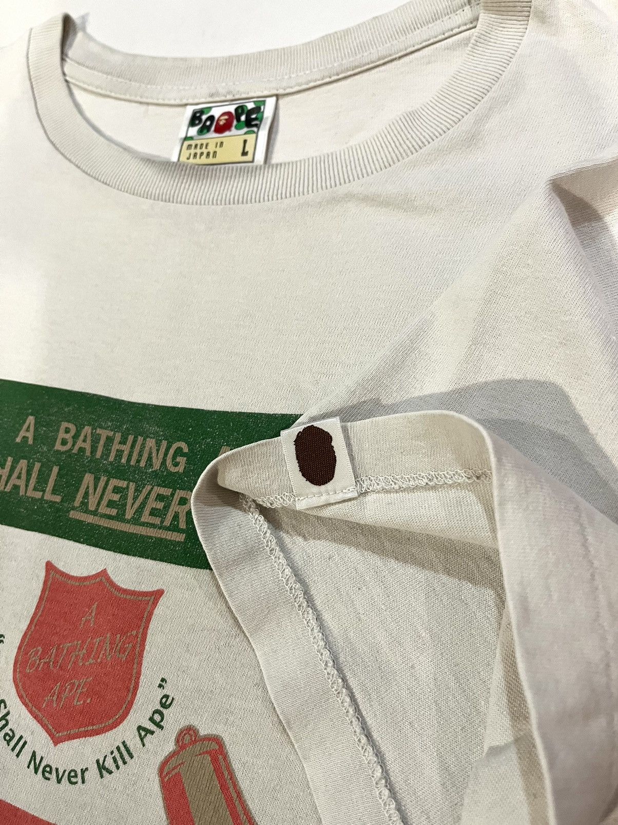 Bape A BATHING APE APE SHALL NEVER KILL APE LOGO JAPANESE TSHIRT Size US L / EU 52-54 / 3 - 8 Thumbnail