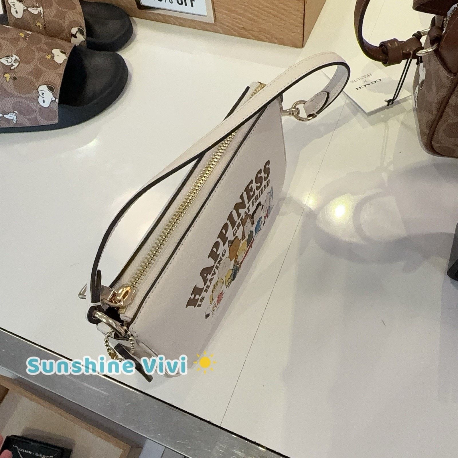 Coach NWT Coach X Peanuts Nolita 19 CBM76 Gold/Chalk Multi Size ONE SIZE - 2 Thumbnail