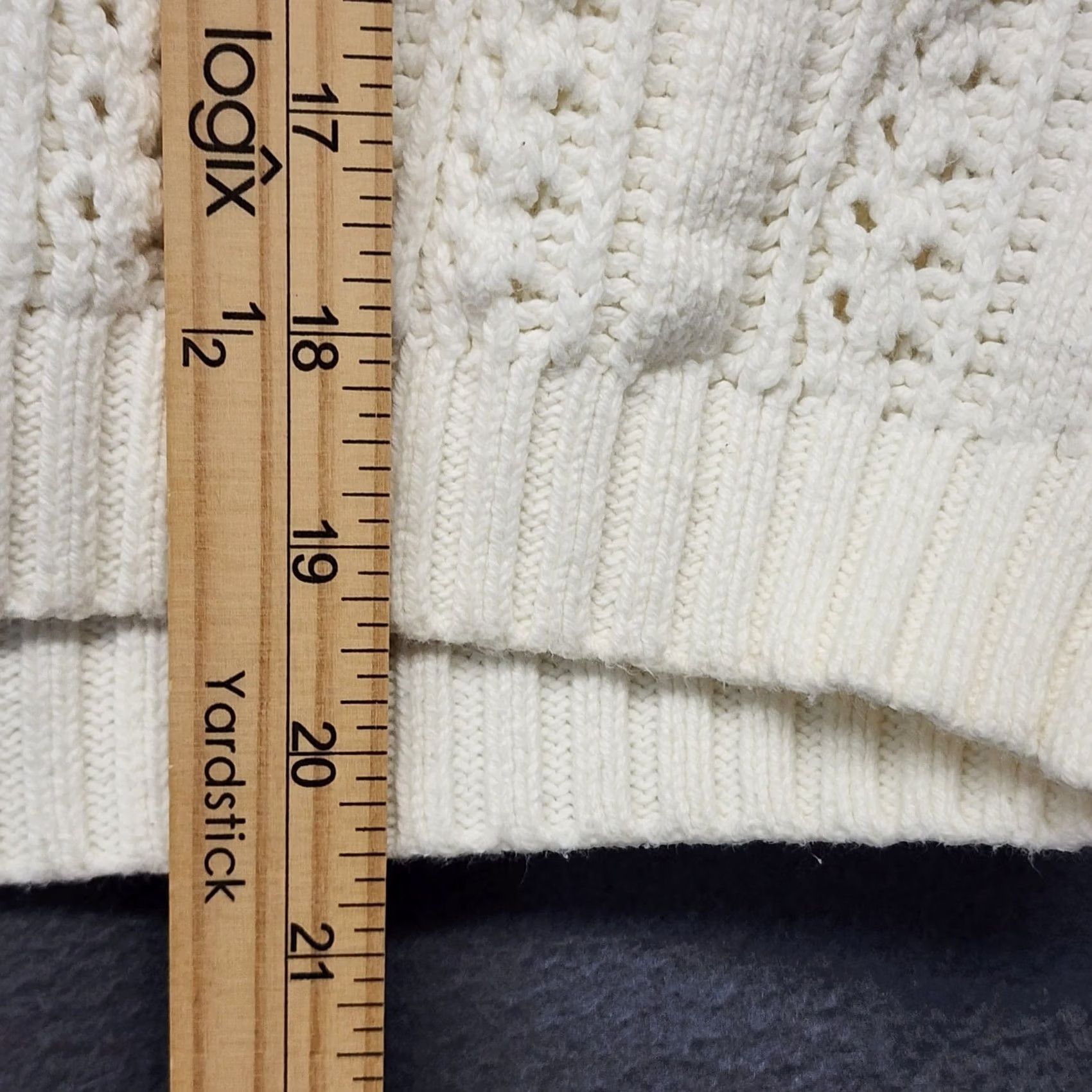 Vintage VINTAGE Point Sur J Crew Sweater Womens S/M Oversized Cropped White Cotton Pullover Long Sleeve, Boxy, 100% Cotton, Fall Winter Women S/M Size S / US 4 / IT 40 - 5 Thumbnail