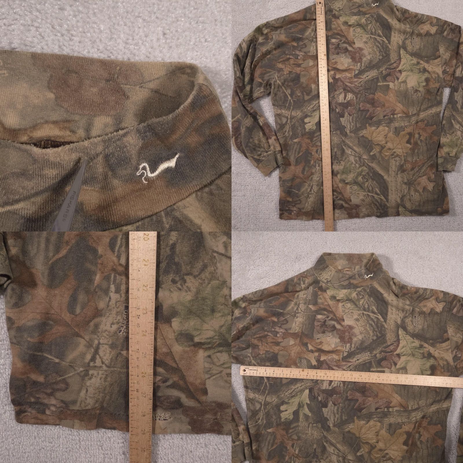Vintage Duxbak Shirt Mens XL Long Sleeve Mock Neck Tee Hunting Advantage Timber Camo Size US XL / EU 56 / 4 - 8 Thumbnail