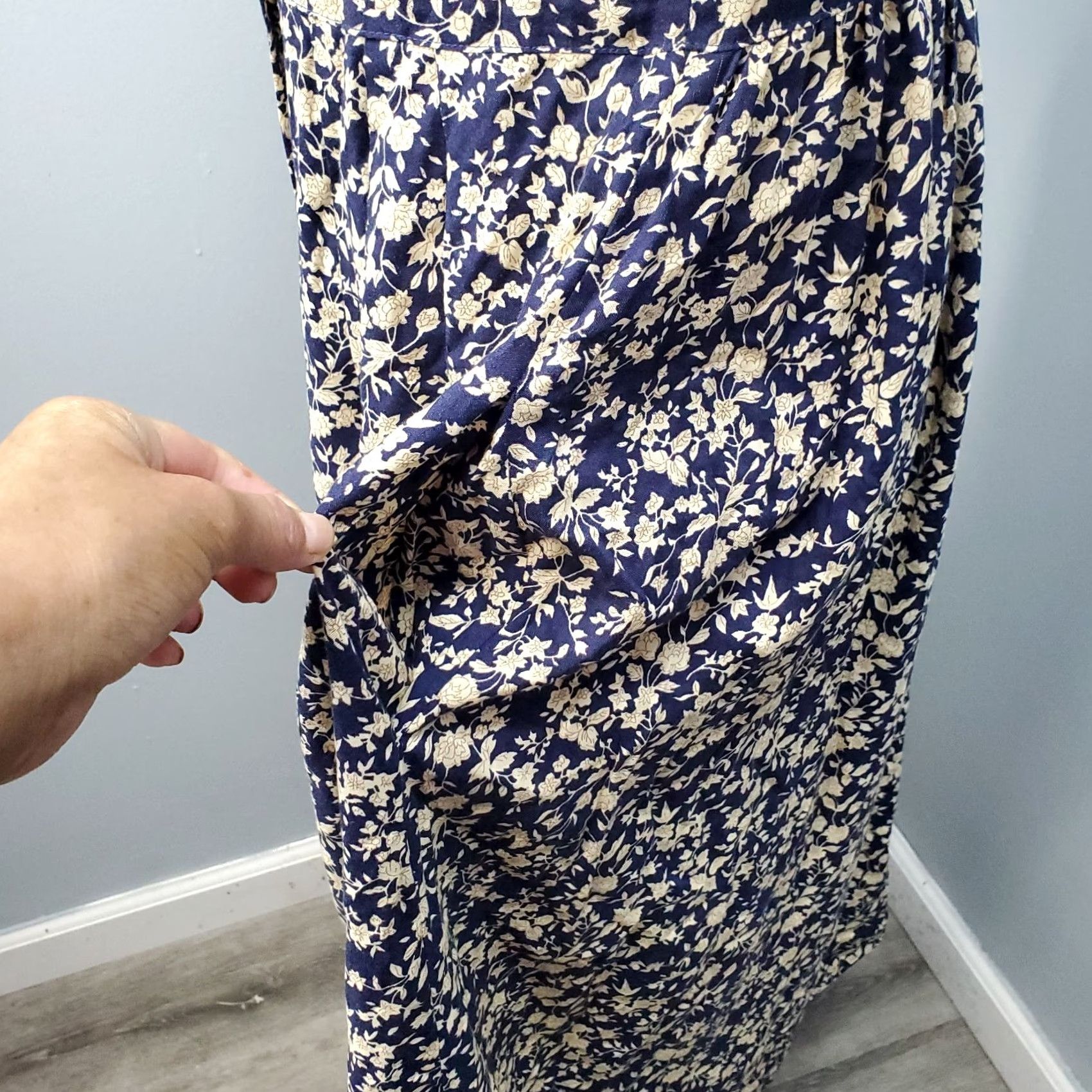 Vintage All That Jazz Womens Size 11/12 Multi Floral Fit & Flare Dress Knee Length Button Front Casual Floral Pattern Women Size L / US 10 / IT 46 - 7 Thumbnail