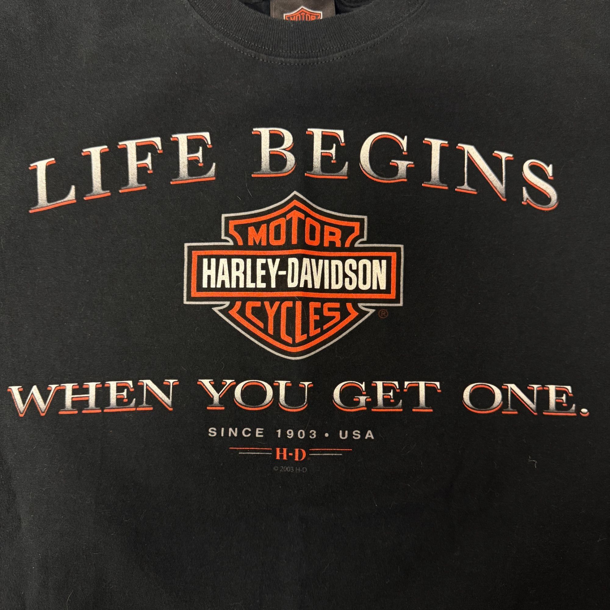 Harley Davidson H-D Life Begin When You Get One MINUTEMAN Motorcycle Shirt Size US M / EU 48-50 / 2 - 4 Thumbnail