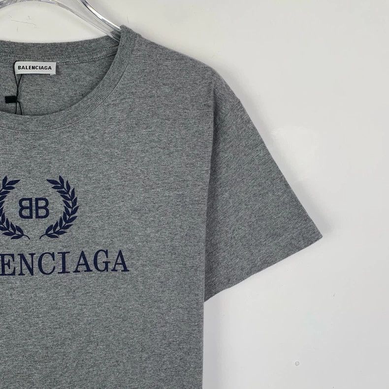 Balenciaga Balenciaga Logo monogrammed wheat-ear printed crewneck gre Size M / US 6-8 / IT 42-44 - 3 Thumbnail