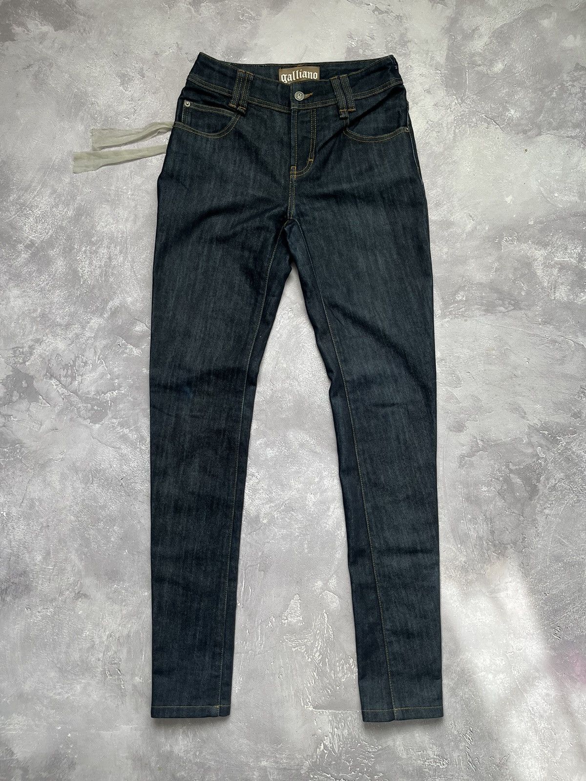 John Galliano Vintage Galliano Printed Blue Denim Jeans Pants Size 27" / US 4 / IT 40 - 2 Thumbnail