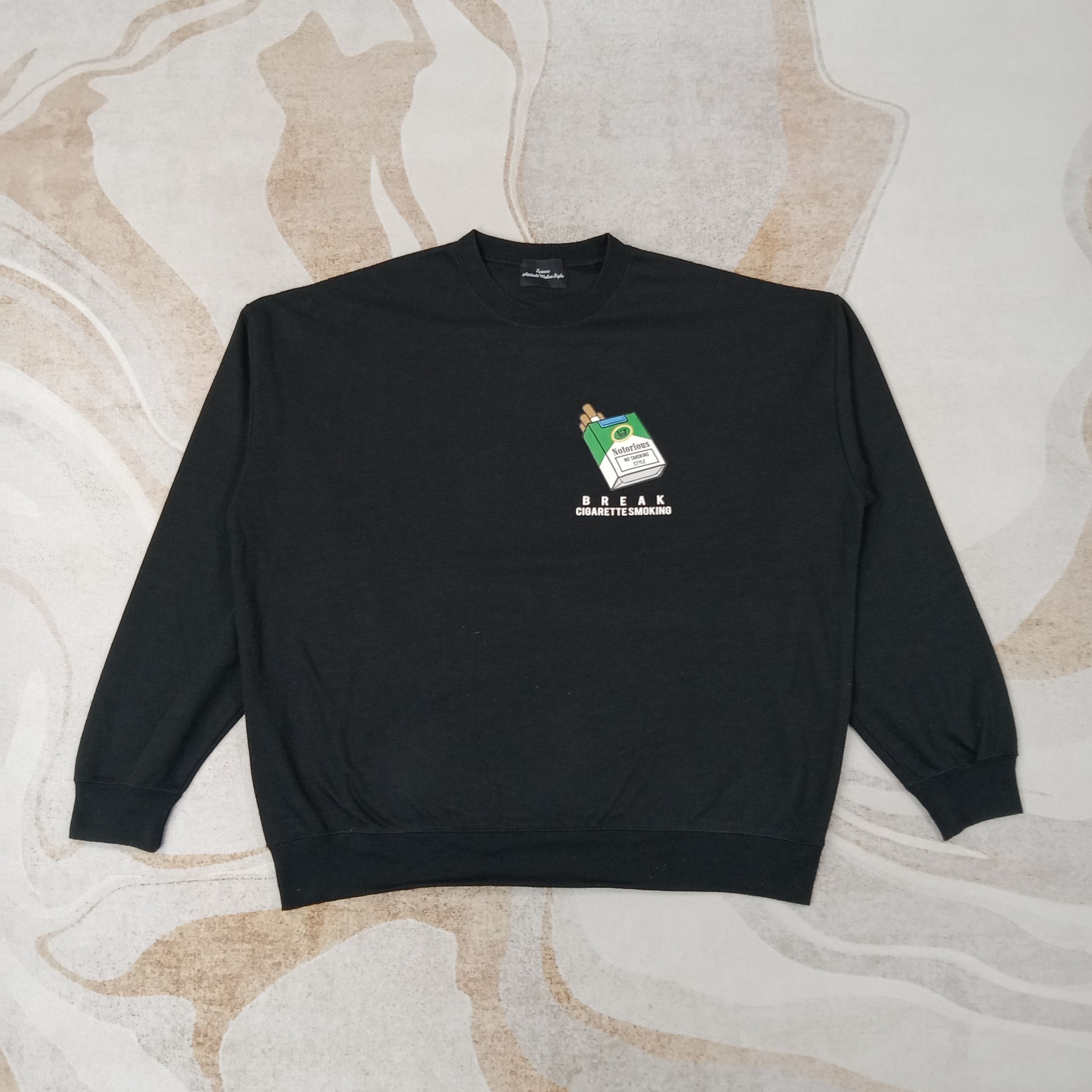 Japanese Brand Notorious Break Cigarettes Smoking Art Sweatshirt C257N15 Size US XXL / EU 58 / 5 - 3 Thumbnail