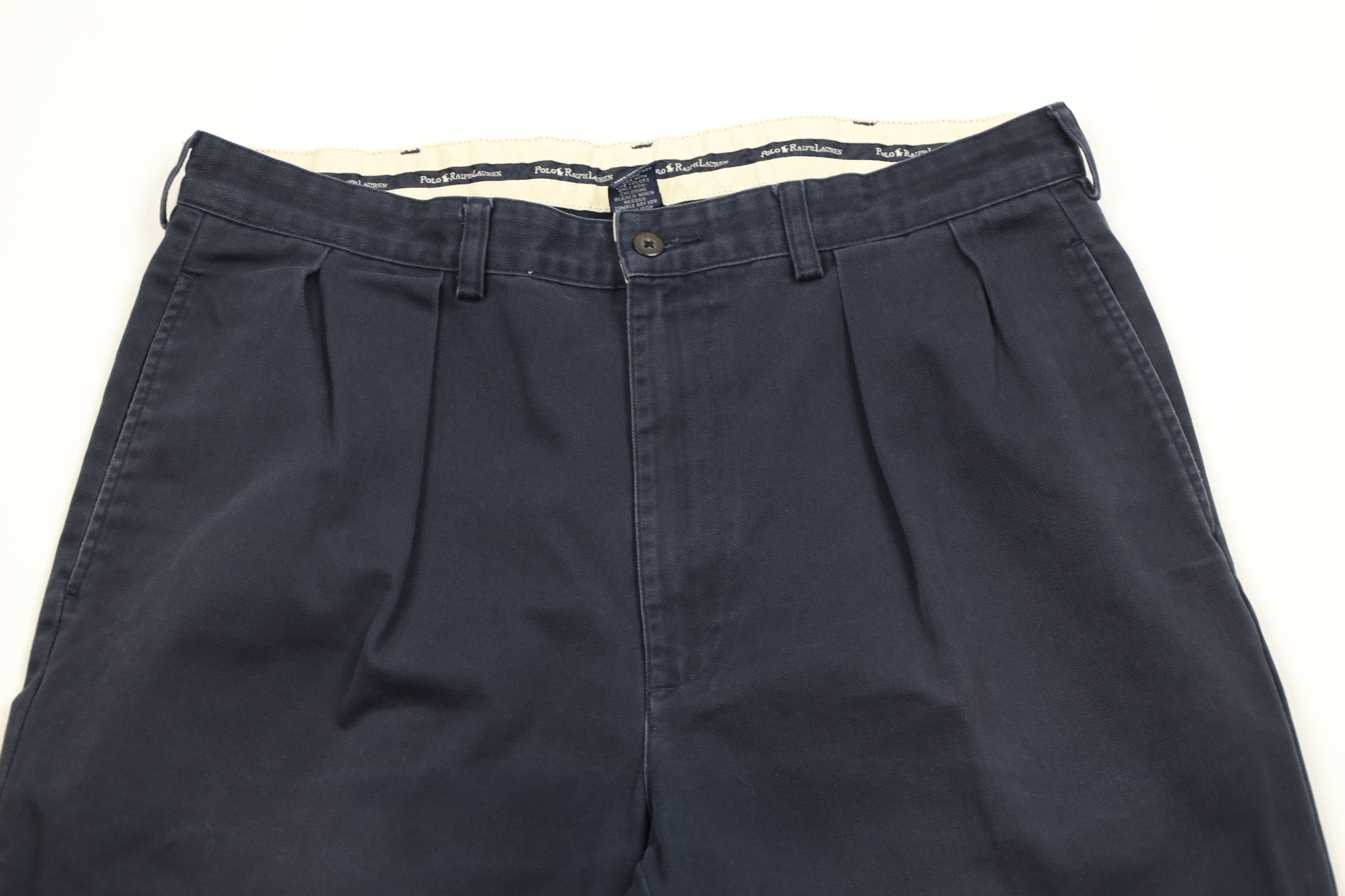 Ralph Lauren Vintage 90s Ralph Lauren Wide Leg Chino Pants Cotton Blue Size US 34 / EU 50 - 2 Thumbnail