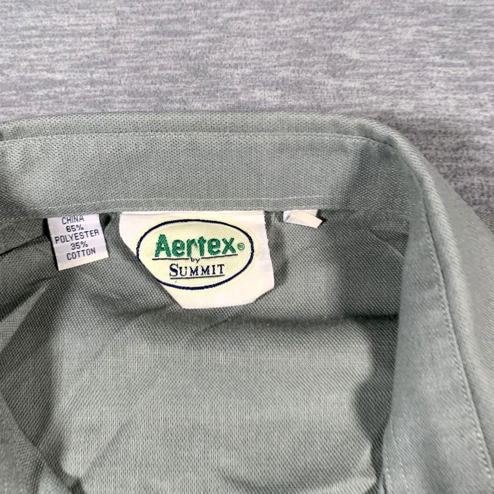 Vintage Aertex by Summit Shirt Mens Large Sage Green Popover Short Sleeve Half Placket Button-Up Size US L / EU 52-54 / 3 - 6 Thumbnail