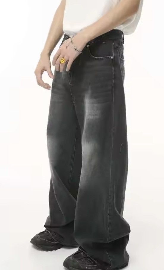 Japanese Brand baggy black wide leg jeans y2k/200s Size US 29 - 4 Thumbnail