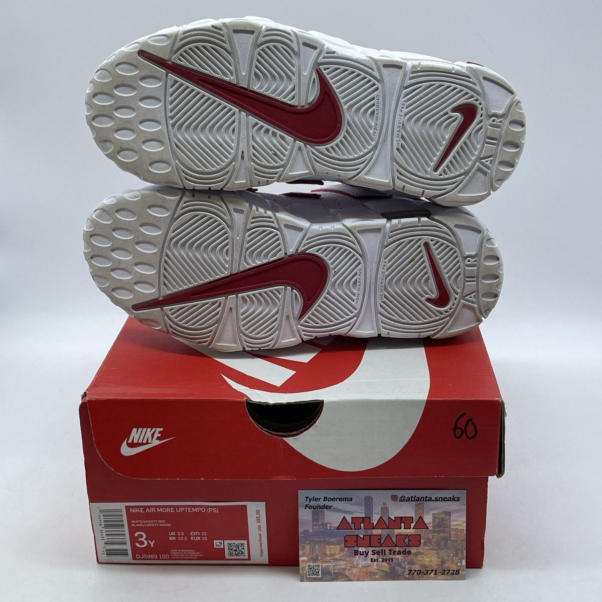 Nike Air more uptempo white varsity red Size US 4 / IT 34 - 7 Thumbnail