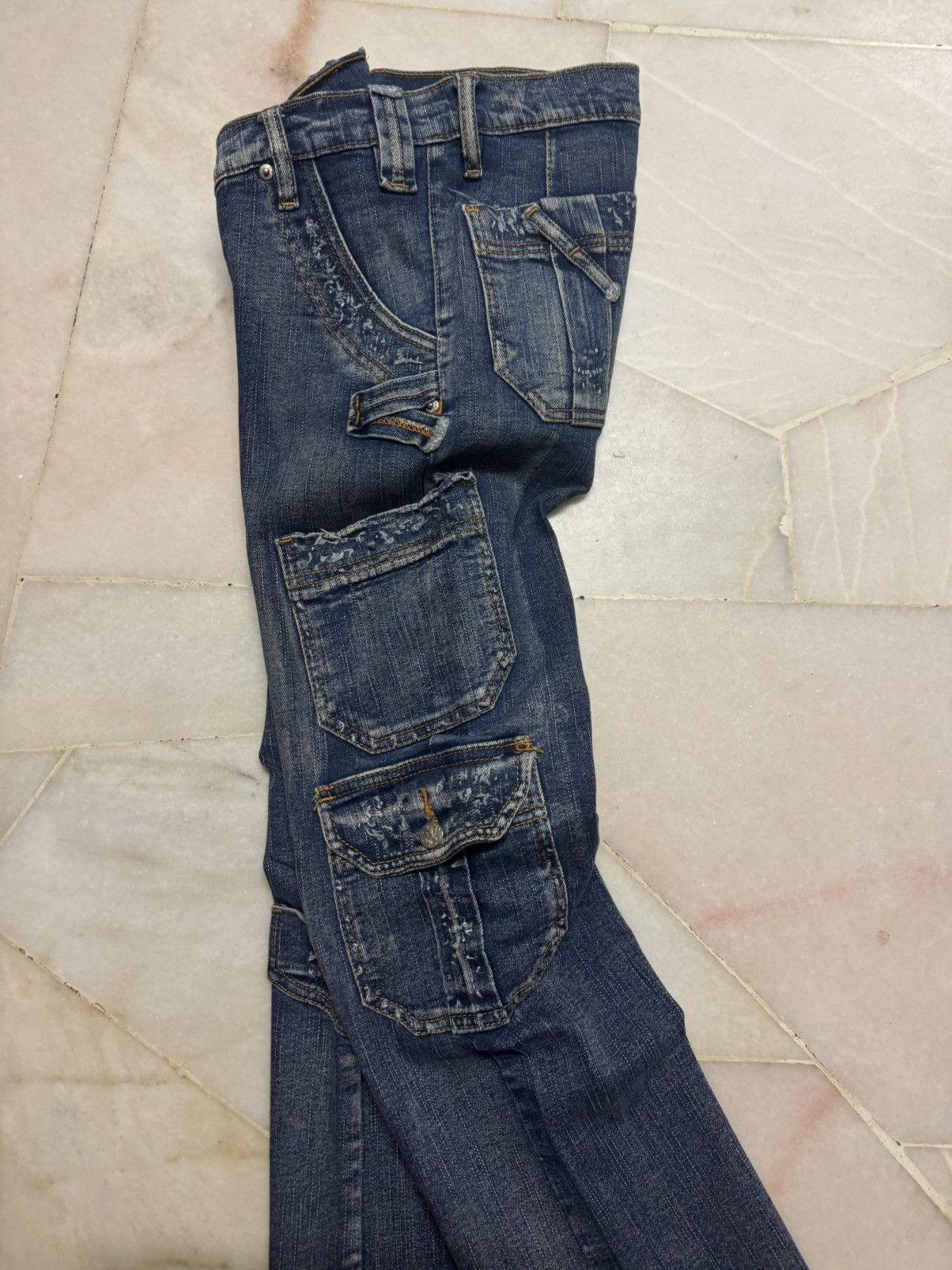20471120 💥RARE💥JAPANESE CARGO JEANS MULTIPOCKET STYLE WASHED JEAN Size US 28 / EU 44 - 13 Thumbnail