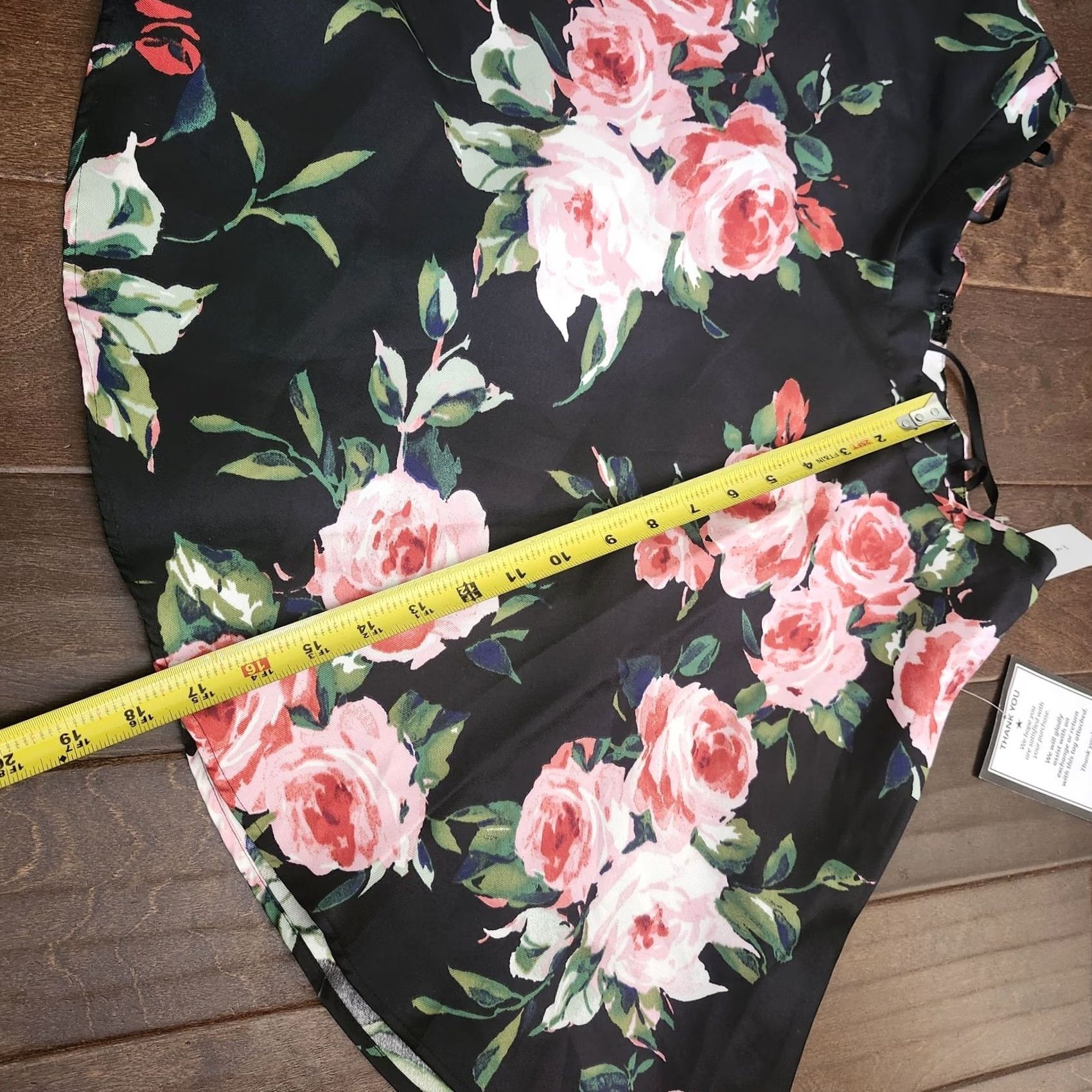 Vintage VINTAGE? City Studio ROSE Black Rose Floral Party Dress Skirt - Size 7 Size 28" / US 6 / IT 42 - 6 Thumbnail