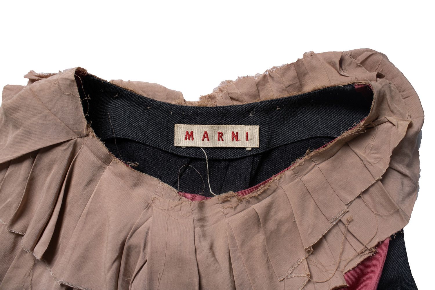 Marni Marni, Grey and pink dress with ruffles Size L / US 10 / IT 46 - 5 Thumbnail