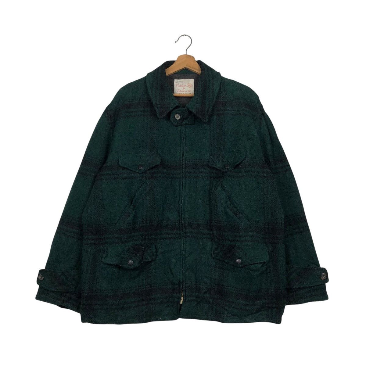 Edwin Vintage Wool Zipper Jacket Edwin Tokyo Fabric Tartan Design Size US L / EU 52-54 / 3 - 2 Thumbnail