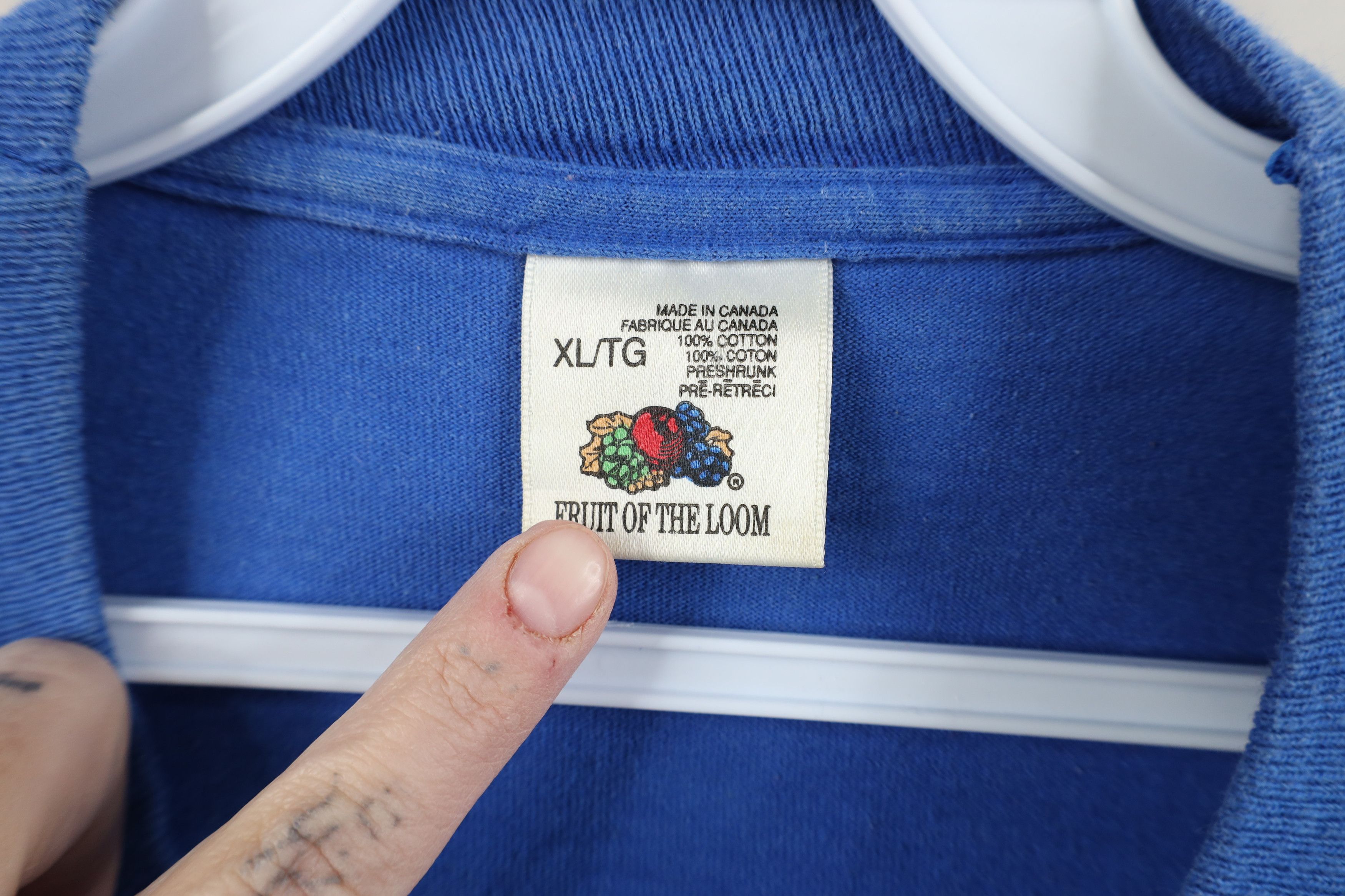Vintage Vintage 90s Streetwear Heavyweight T-Shirt Royal Blue Size US XL / EU 56 / 4 - 4 Thumbnail