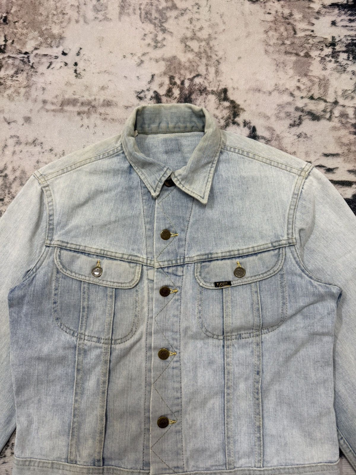 Lee 🔥Sun Faded🔥VINTAGE 90s LEE RIDER DISTRESSED DENIM JACKET Size US S / EU 44-46 / 1 - 4 Thumbnail