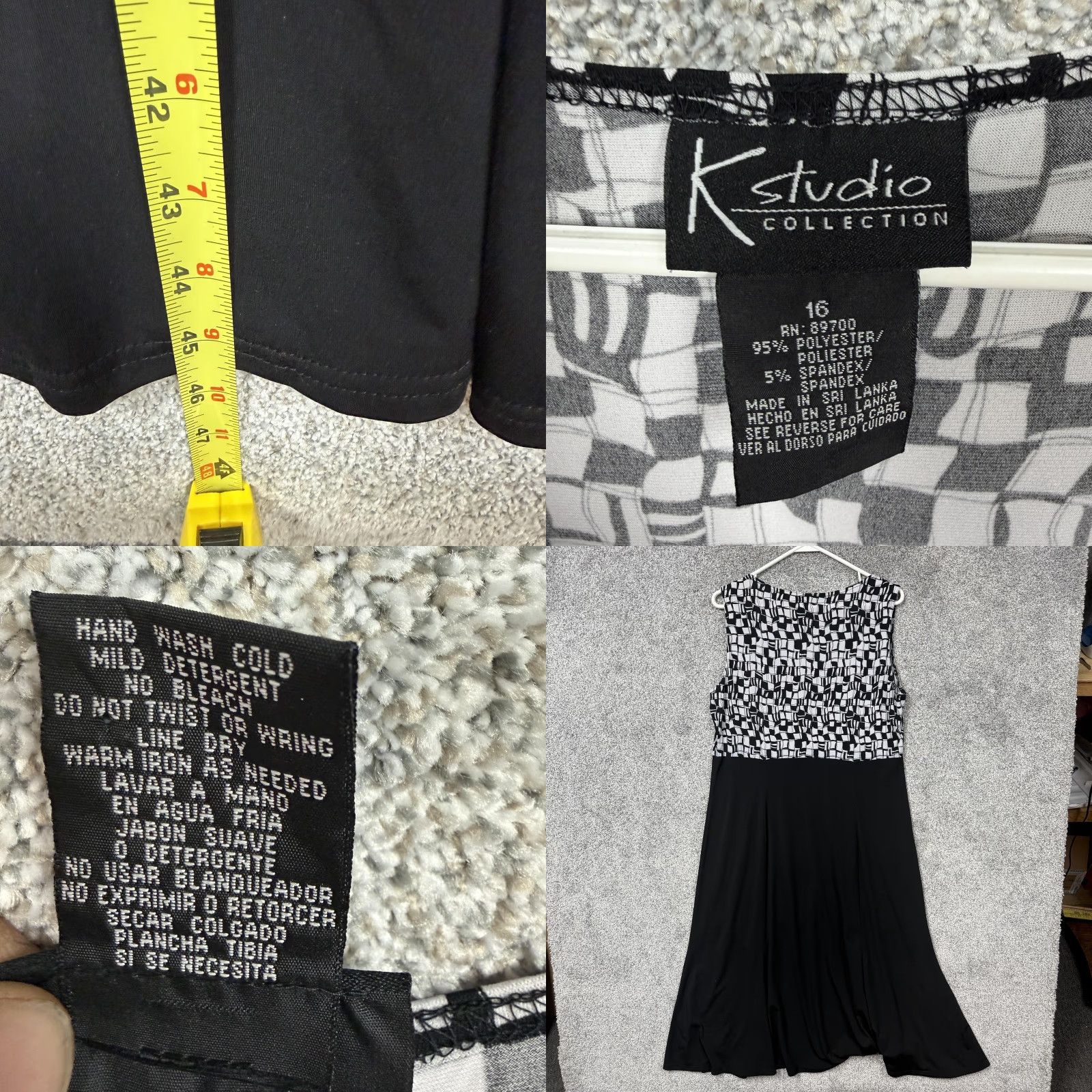 Vintage VINTAGE K Studio Collection Dress Jacket Set 2 Piece Women Size 16 Black White Geometric 90s Formal Wedding Party Size XXL / US 16-18 / IT 52-54 - 9 Thumbnail